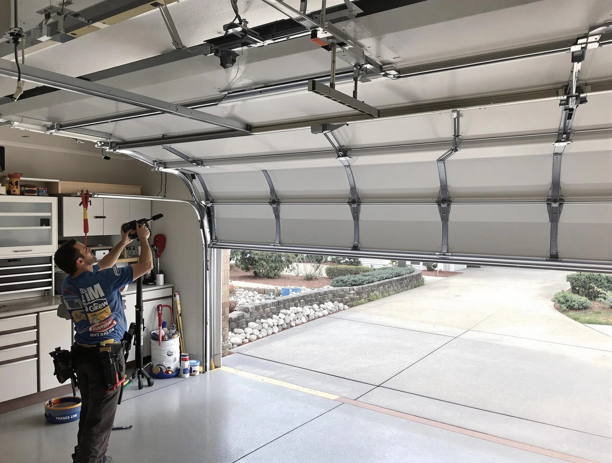 Garage door track repair service by East Orange Garage Door Repair in East Orange