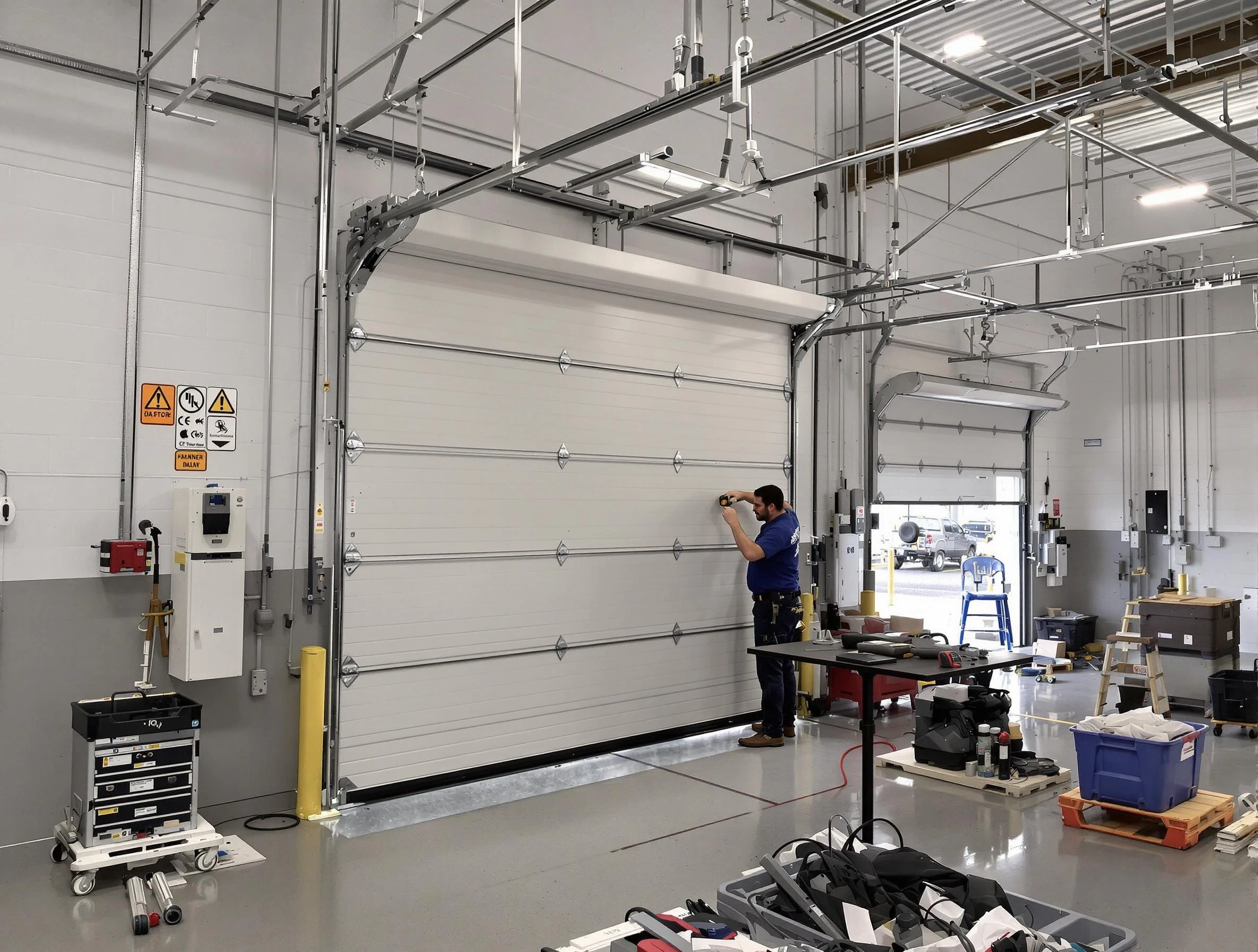 Commercial garage door repair being performed by East Orange Garage Door Repair expert in East Orange