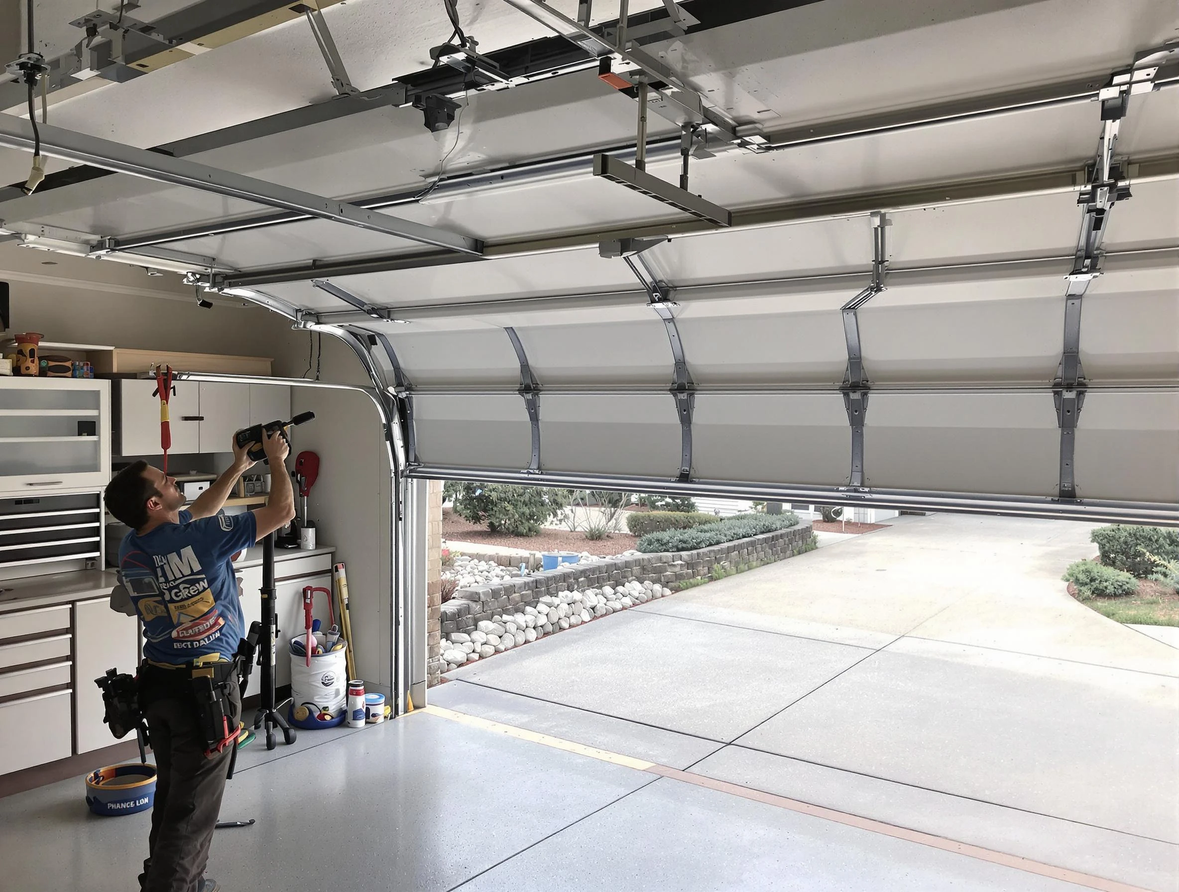 Garage door track repair service by East Orange Garage Door Repair in East Orange
